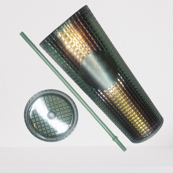 Starbucks Rainforest Grid Iridescent Green Tumbler Venti - NWT - Picture 3 of 5